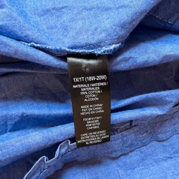 Signature Collection 1X long sleeve blue blouse - Picture 5 of 6